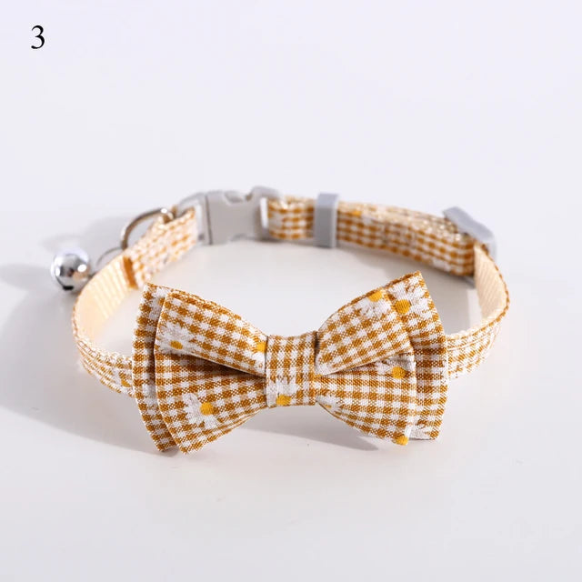 Plaid Print Pet Bow Tie Collar