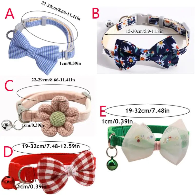 Plaid Print Pet Bow Tie Collar